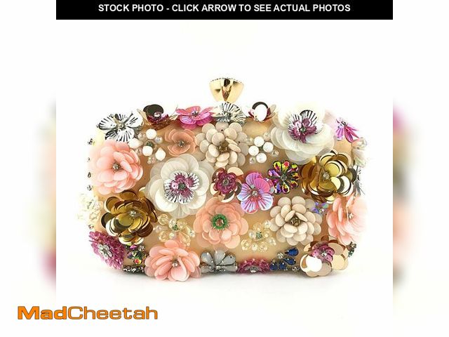 Lot 74-13571252 - Lanpet Women Clutches Flower Evening Handbag Chain Strap Shoulder Bag Gold - UNUSED