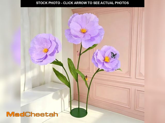 Lot 74-14151924 - PUIBTOIV 5.8 Ft Giant Artificial Flowers,Large Paper Flower,Huge Poppy Flowers Decoration for Weddin...