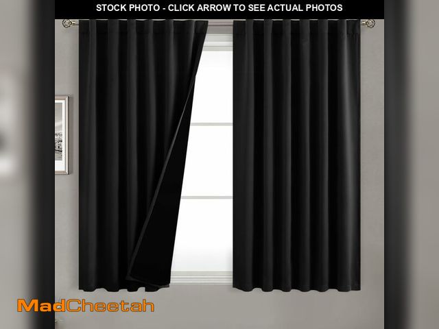 Lot 74-14473660 - BGment Full Blackout Curtains with Liner Thermal Curtains 54 Inches Long, Rod Pocket and Back Tab Do...
