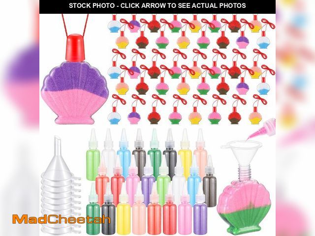 Lot 74-14272365 - Sliner 106 Pcs Sand Art Kits Includes Shell Bottles, Colored Sand, Mini Funnels, and Rope for DIY Cr...