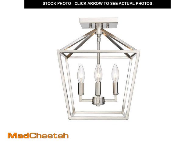 Lot 74-14244552 - Millennium Lighting 4-Light 240-Watt 12 in. Satin Nickel Semi-Flush Mount-Light Fixture - UNUSED