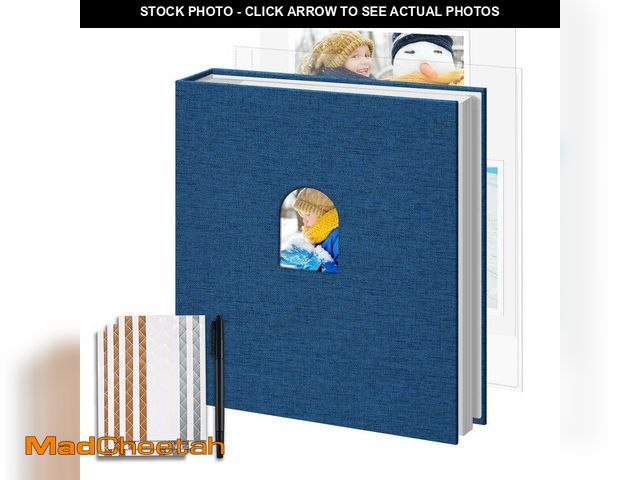 Lot 74-13991738 - Hiwhy 8.5X11 Inch 3 Ring DIY Scrapbook Photo Album, Linen Cover Scrapbooks Photobook with 20 Sheets ...
