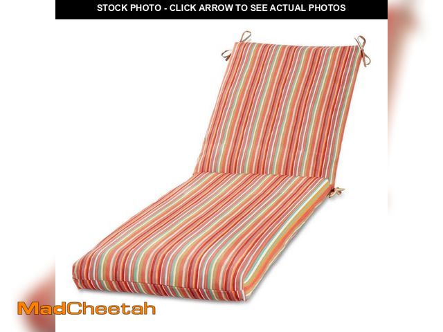 Lot 74-14394652 - 23 in. x 73 in. Outdoor Chaise Lounge Cushion in Watermelon Stripe - UNUSED