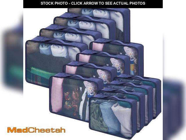 Lot 74-14272286 - Silkfly 12 Pcs Packing Cubes for Suitcase Travel Luggage Bags Bulk Mesh Organizer Set for Hiking Cam...