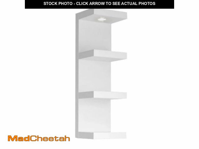Lot 74-13951867 - LitaEther Versatile 4 Tier Wall Shelf Unit,White Lack Wall Shelf,Display Floating Shelf with LED Rem...