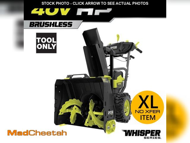 Lot 74-12988494 - RYOBI 40V HP Brushless Whisper Series 22 in. 2-Stage Cordless Electric Self-Propelled Snow Blower (T...