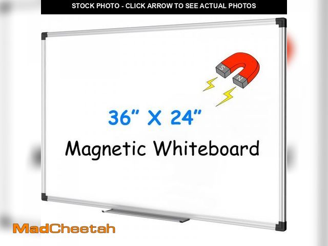 Lot 74-12160741 - XBoard Magnetic Whiteboard 36 x 24 Inch, Hanging Dry Erase Board with Aluminium Frame &amp; Marker T...
