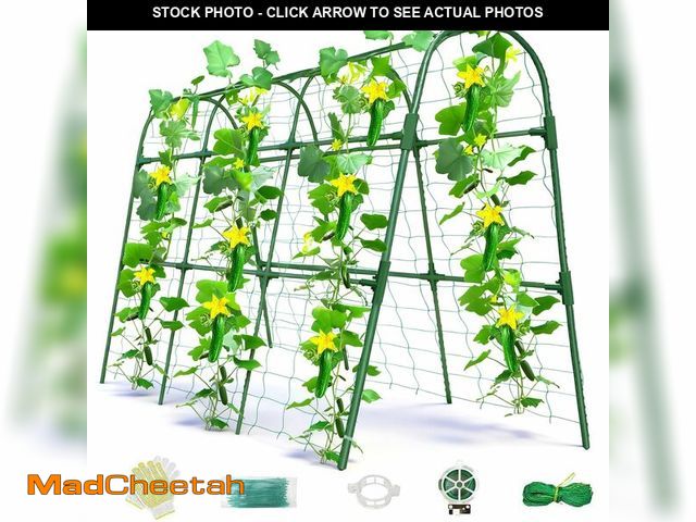 Lot 74-13951613 - Laodier Cucumber Trellis for Raised Bed, U-Shape Garden Arch Metal Support for Climbing Plants, Meta...