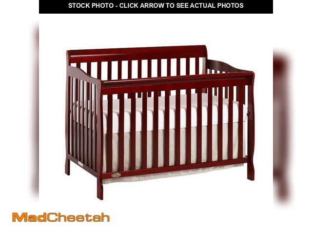 Lot 74-12694324 - Dream On Me Ashton 4-in-1 Convertible Full-Size Baby Crib in Cherry, GreenGuard Gold &amp; JPMA, Non...