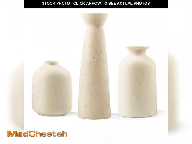Lot 74-12304769 - Ceramic Vase,Small Vases for Decor,Set 3 Modern Boho Vases for Flower Pampas,Fit for Living Room Des...