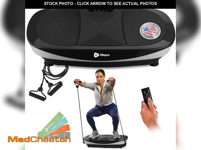 Lot 74-12286084 - Lifepro Rumblex Max 4D Black Vibration Plate Exercise Machine with Loop Resistance Bands for Home Fi...