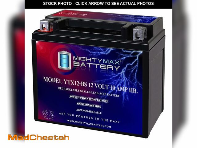 Lot 74-14270025 - Mighty Max Battery YTX12-BS -12 Volt 10 AH, 180 CCA, Rechargeable Maintenance Free SLA AGM Motorcycl...