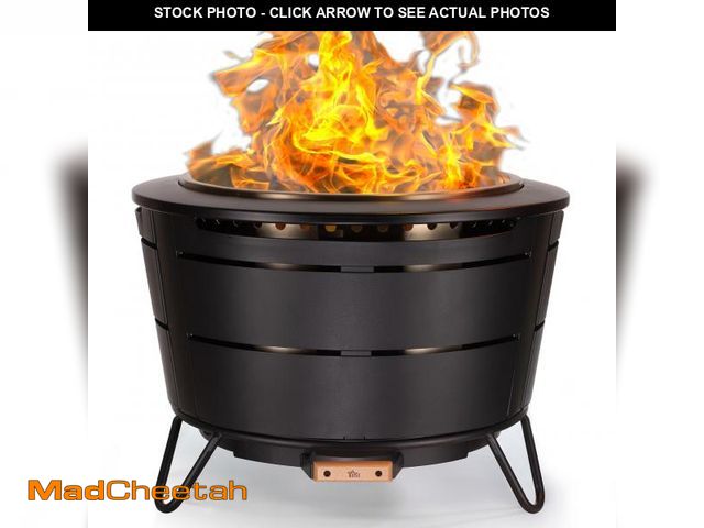 Lot 74-12165234 - TIKI 27.5-Inch Smokeless Reunion Fire Pit, Large Outdoor Fire Pit for Gatherings, Wood Burning with ...