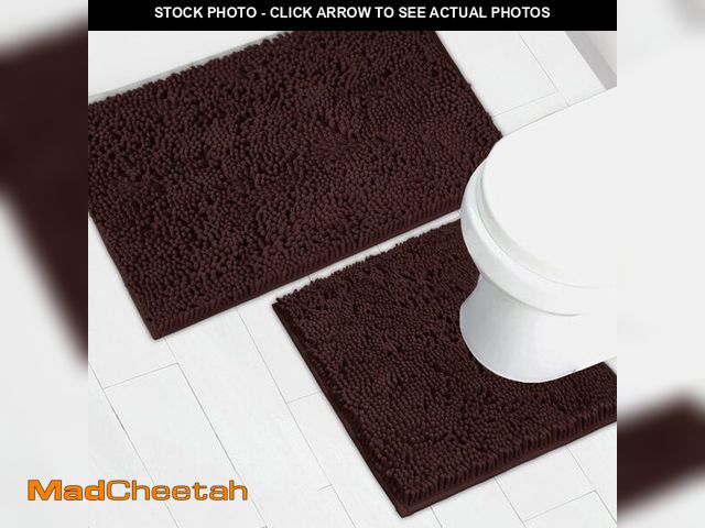 Lot 74-14264270 - AINAHYVA Bathroom Rugs Chenille Bath mat 2 Piece Set, Super Absorbent, Strong PVC Non Slip Backing, ...