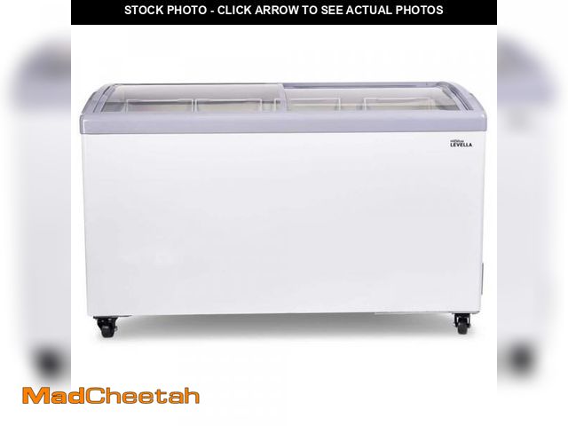 Lot 74-12425515 - Premium LEVELLA 10.9 cu. ft Residential/Commercial Curved Glass Top Chest Freezer in White - UNUSED