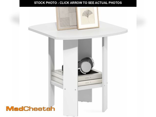 Lot 74-14348740 - Furinno Simple Design Side Table, 2-Tier Square Modern End Table, Open Shelves Night Stand, Bedside ...