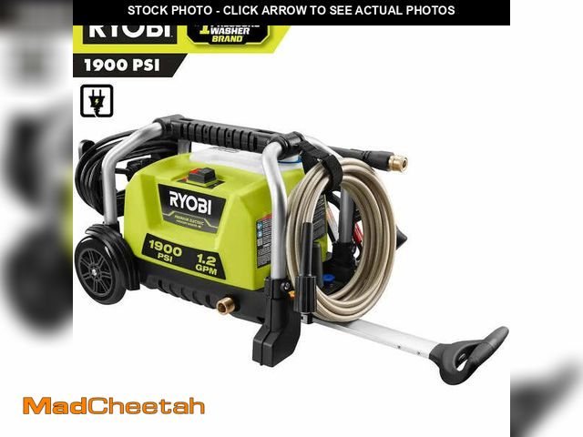 Lot 74-12799225 - Ryobi 1900 PSI 1.2 GPM Cold Water Wheeled Corded Electric Pressure Washer - USED