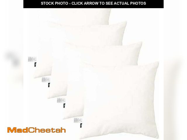 Lot 74-12669171 - Weaves &amp; Knits 18" x 18" Decorative Pillow Inserts (Pack of 4, White) for Bed and Couch - UNUSED