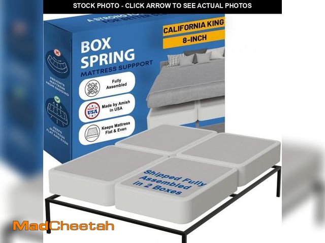 Lot 74-12045725 - Greaton, 8-Inch Sturdy Box Spring for Mattress Support-Durable and Fully Assembled, Natural Wood Fou...