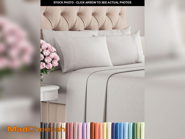 Lot 74-12217440 - King 6 Piece Sheet Set - Cooling Sheets for Hot Sleepers - Hotel Luxury Bedding Set with 8-16 Inch D...