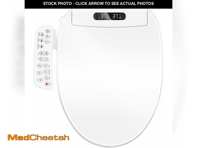 Lot 74-13709526 - Electric Bidet Toilet Seat Elongated with Heated Seat, Warm Air Dryer, Endless Warm Water, Oscillati...