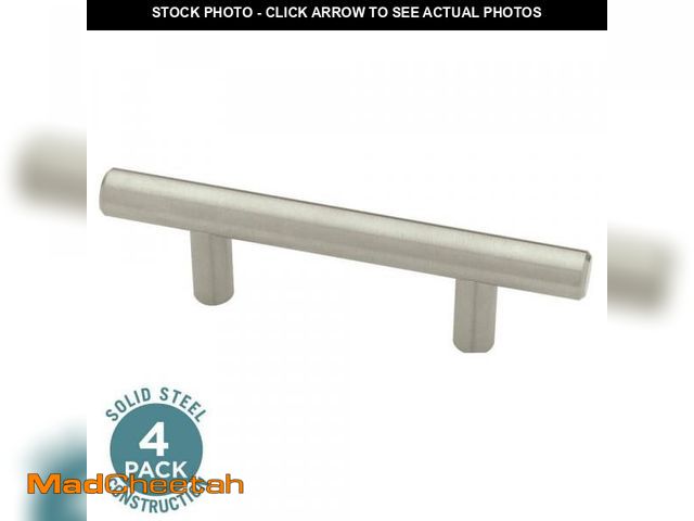Lot 74-12533264 - Liberty 4-Pack Solid Bar 5-1/16 in. (128 mm) Modern Cabinet Drawer Bar Pulls in Stainless Steel - UN...