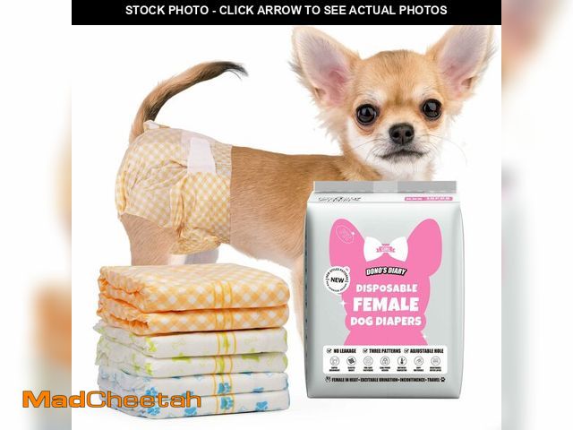 Lot 74-14058672 - Dono Dog Diapers Female - 60 Pcs, Disposable Puppy Diapers with Wetness Indicator, Super Absorbent L...