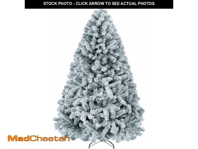 Lot 74-13042521 - Yaheetech 6ft Premium Snow Flocked Artificial Christmas Tree Hinged Pine Full Holiday Xmas Tree for ...
