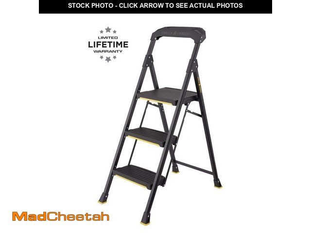 Lot 74-13821464 - (SET OF 2) Gorilla Ladders 3-Step Pro-Grade Steel Step Stool, 300 lbs. Load Capacity Type IA Duty Ra...