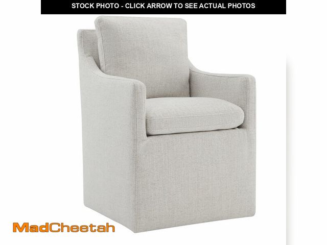 Lot 74-13673954 - KISLOT Upholstered Dining Chairs with Casters, No Assembly Modern Accent Armchair with Rollers for D...