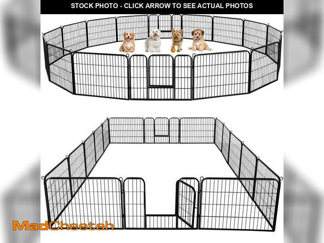 Lot 74-12786483 - Yaheetech Dog Playpen Outdoor, 24 inch 16 Panels Dog Pen Indoor Heavy Duty Puppy Exercise Pen Metal ...