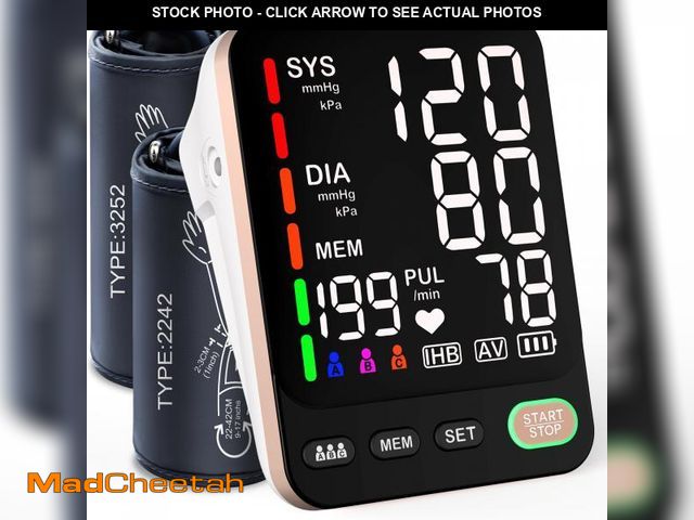 Lot 74-12112186 - Blood Pressure Monitor, Extra Large 2 Cuffs Accurate Upper Arm Blood Pressure Machine for Home Use, ...