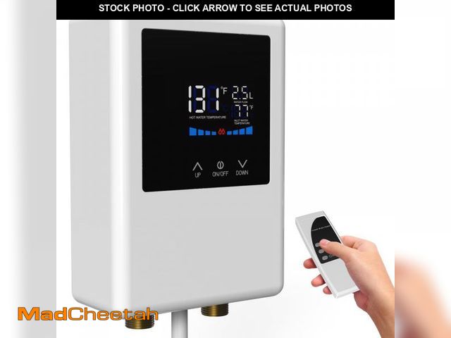 Lot 74-12443032 - Tankless Water Heater Electric, 5500W 110V Instant Hot Water Heater with Remote Control and LCD Touc...