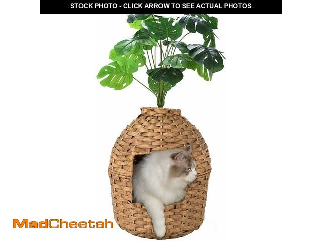 Lot 74-12864503 - Petsome Cat Litter Box Enclosure with Fake Plant, Plant Hidden Litter Box for Large Cat, Handwoven R...