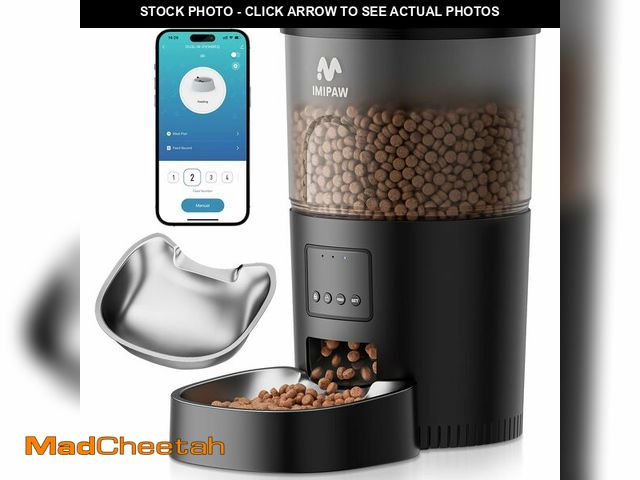 Lot 74-14268488 - IMIPAW Automatic Cat Feeder, 5G WiFi Food Dispenser with APP Remote Control, Pet Dry Food Smart Feed...