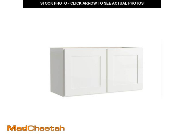 Lot 74-12674874 - Hampton Bay Courtland 30 in. W x 12 in. D x 15 in. H Assembled Shaker Wall Bridge Kitchen Cabinet in...