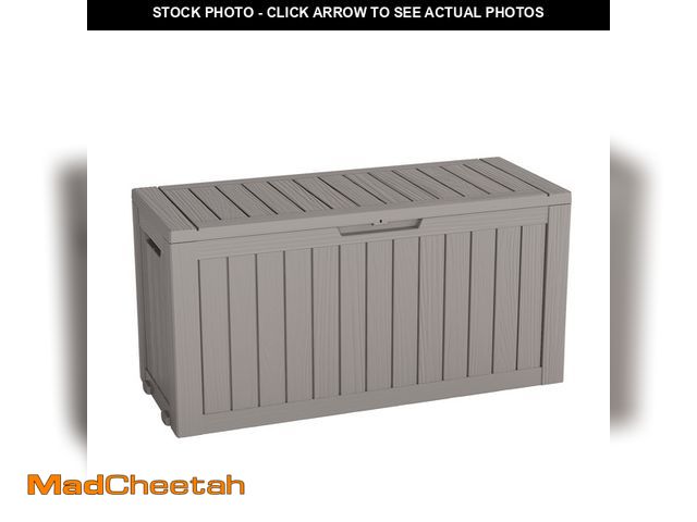 Lot 74-14310223 - Bifanuo 75 Gallon Deck Box Lockable Resin Outdoor Storage Box waterproof Outdoor Container for Patio...