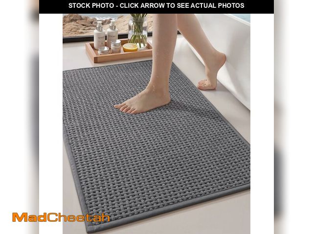 Lot 74-14250661 - Color&amp;Geometry Rubber Backed Waffle Bath Mat 36x24, Non Slip Water Washable Bathroom Rugs, Soft ...