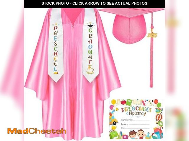 Lot 74-12129195 - Sureio 6 Pcs Kindergarten Preschool Graduation Cap and Gown 2025 Tassel Stole Certificate for Toddle...