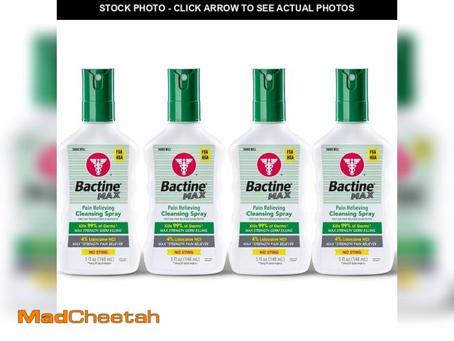Lot 74-14080231 - Bactine MAX First Aid Spray - Pain Relief Cleansing Spray with 4% Lidocaine - Numbing Lidocaine Kill...