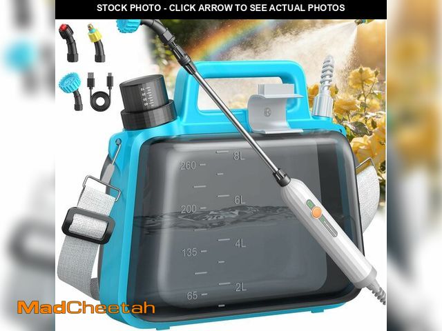 Lot 74-14331537 - Battery Powered Garden Sprayer 2 Gallon, Electric Pump Sprayer with 3 Mist Nozzles, Rechargeable Han...
