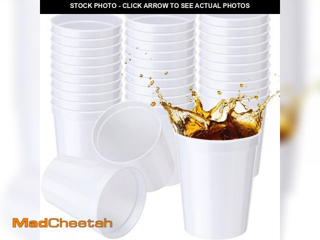 Lot 74-12315658 - Yungyan 36 Pack 16oz Stadium Cups Reusable Plastic Cups Blank Drink Tumblers for Parties, Events, DI...