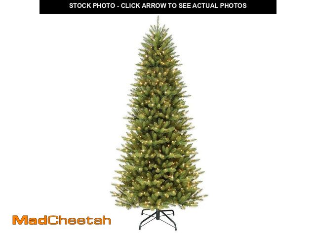 Lot 74-12908609 - Puleo International 6.5 ft. Prelit Incandescent Slim Fraser Fir Artificial Christmas Tree with 350 U...