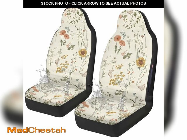 Lot 74-14273035 - Temdrsuy Boho Car Seat Covers Cute - 2PCS Waterproof Front Seat Covers with Car Drying Towel, Airbag...