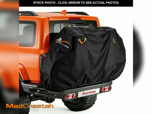 Lot 74-14271518 - Puroma 600D Bike Cover for Transport on Rack, Waterproof Outdoor Bicycle Cover on Rear Bike Rack, He...