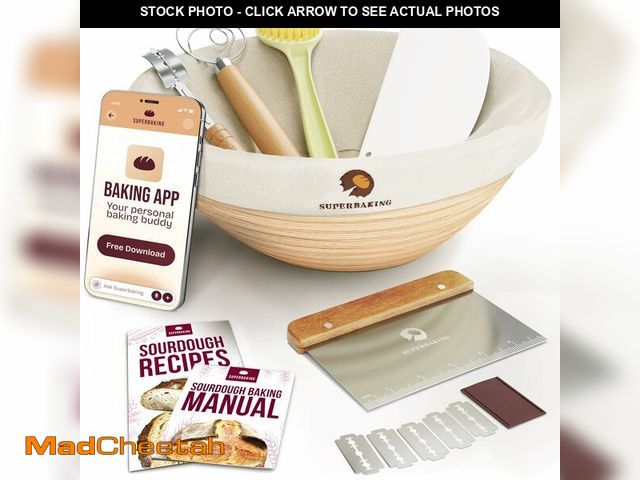 Lot 74-12717491 - Superbaking Banneton Bread Proofing Basket, Sourdough Bread Baking Supplies, Round 9 Inch Sourdough ...