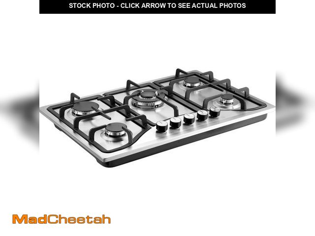 Lot 74-12558800 - SKYSHALO 30 in. Gas Cooktop, Max 12250 BTU NG/LPG Convertible Stainless Steel Natural Gas Hob, 5 Bur...