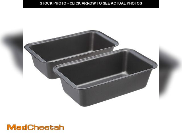 Lot 74-12698586 - Basics Rectangular Baking Bread Loaf Pan, 9.5 x 5 Inch, Set of 2, Gray - UNUSED