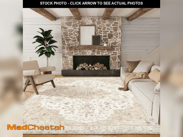 Lot 74-12849324 - CHITOOMA 8'x10' Boho Area Rugs for Living Room, Machine Washable Floral Area Rug with Non-Slip Backi...