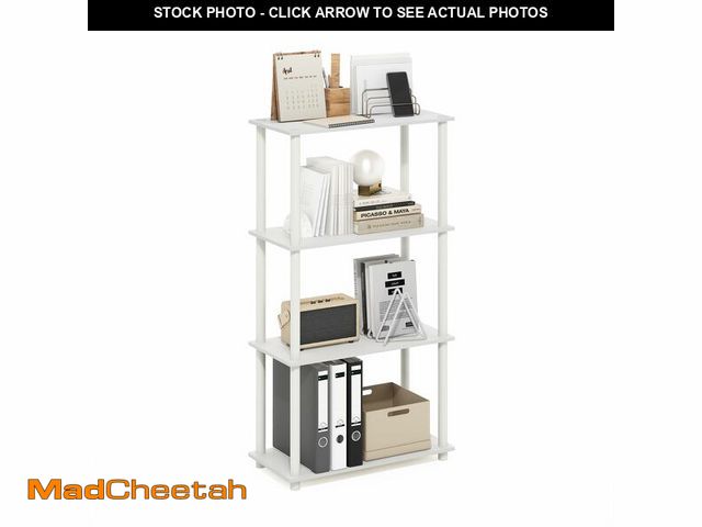 Lot 74-13787823 - Furinno Turn-N-Tube Storage Shelves, 4-Tier Toolless Book Shelf, Corner Shelf, Toolless Open Shelves...